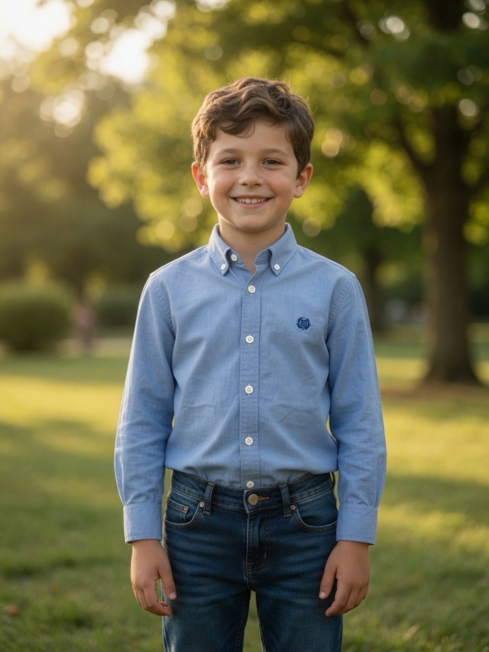 Chaps Light Blue Button-Down Shirt for Kids
